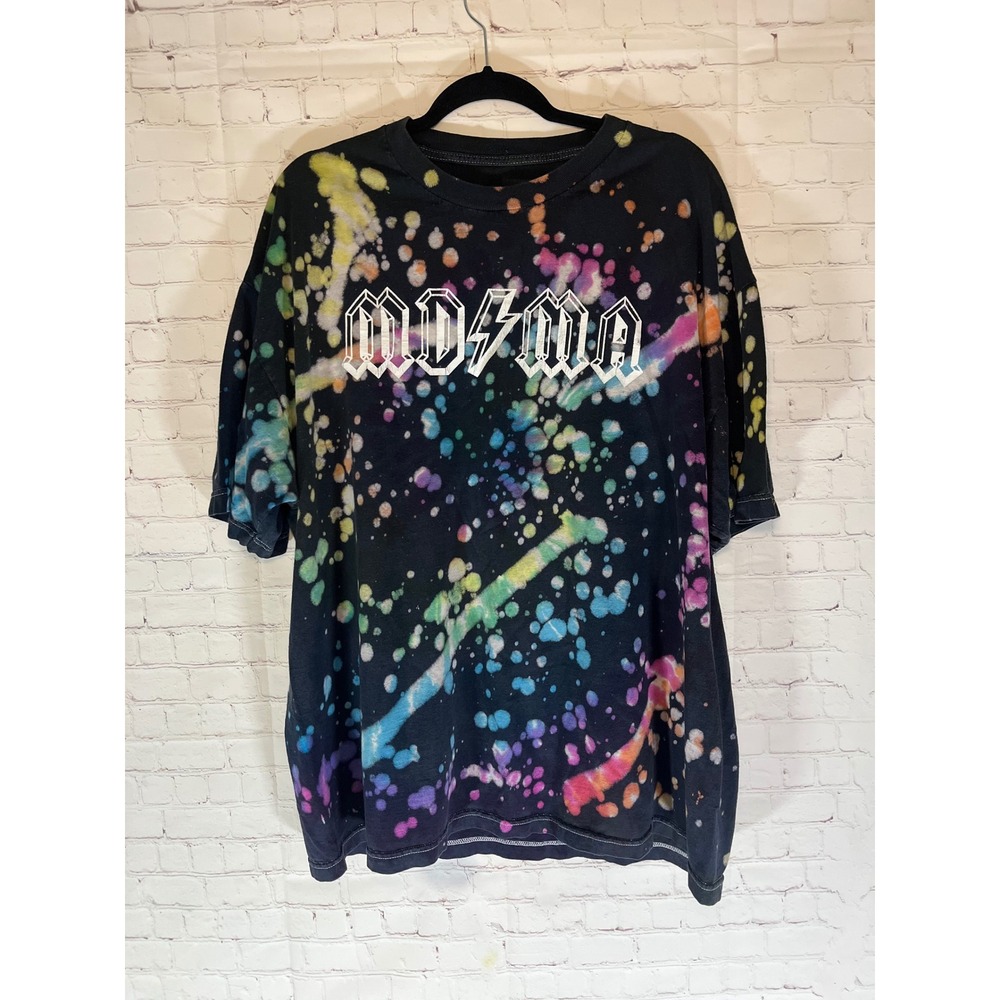 Fashion Nova MDMA Graphic Tie‎ Dye T-Shirt Black Rainbow Mens XL - Picture 2 of 5